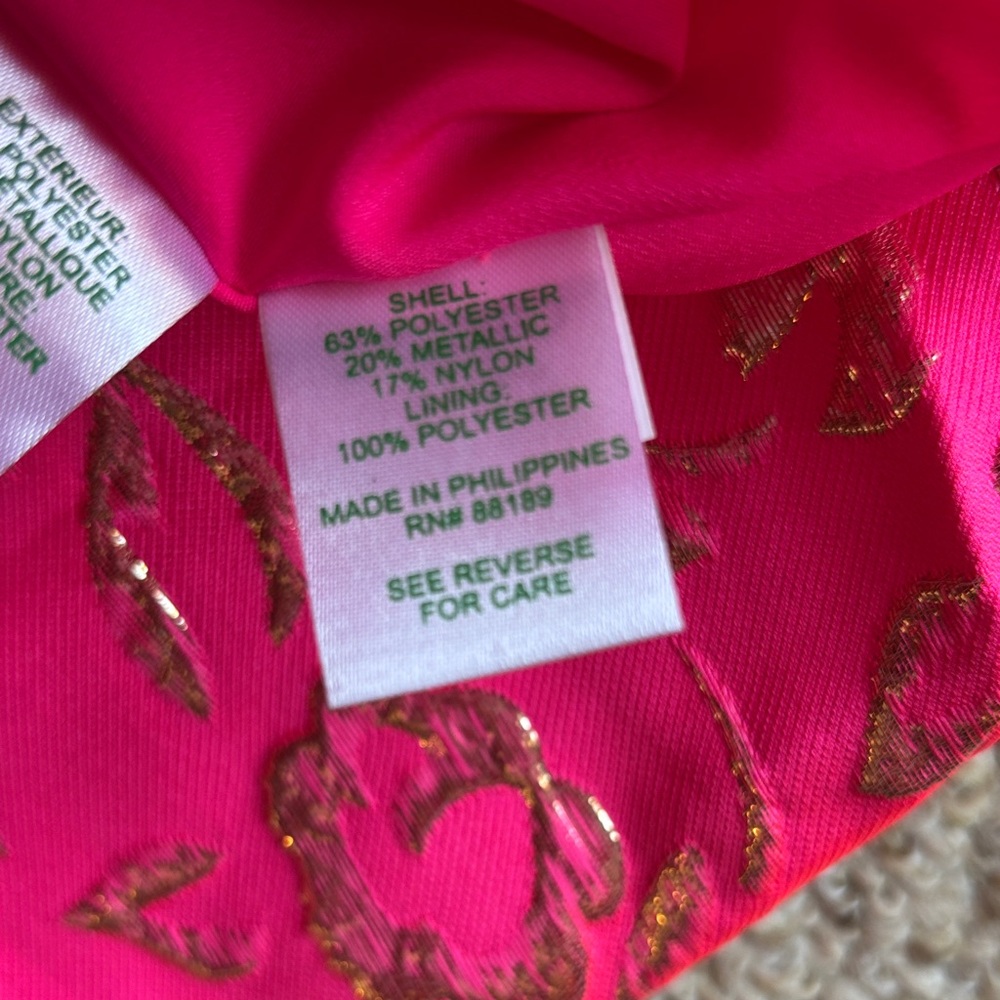 Hot Pink Floral Metallic Top - - Picture 4 of 4